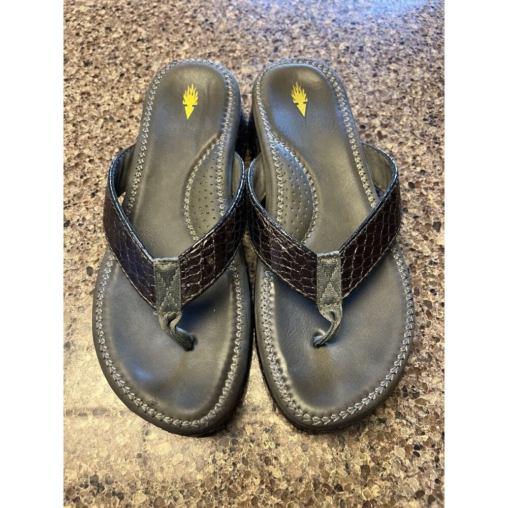 Volatile Mini Croco Wedge Women's Size 9.0  Platform Grey Sandal Flip Flop - Picture 4 of 9